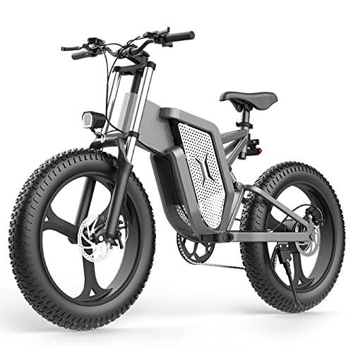Electric Bike : bzguld Electric bike Electric Bike for Adults Full Suspension 500W Motor with 48V / 20AH Lithium Battery 20" Tire Electric Bicycles 35mph Maximum, 5 Speed E Bike (Size : 25Ah)