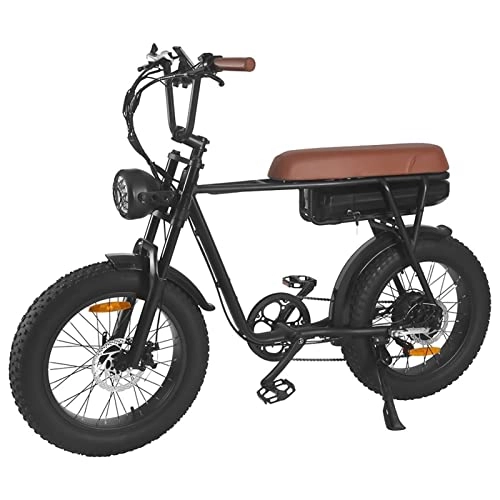 Electric Bike : bzguld Electric bike Electric Mountain Bike for Adults 500W Ebike 20" Fat Tire Electric Mountain Bike 15.5MPH with 48V 10AH Removable Lithium Battery 7 Speed (Color : 48V 10Ah 500W)
