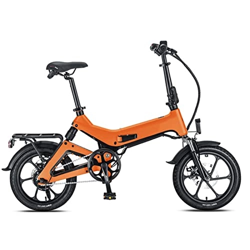 Electric Bike : bzguld Electric bike Folding Electric Bicycles for Adults 16-Inch Foldable Ultra-Light Lithium Battery Dual Shock Absorber System Electric Bike (Color : A)
