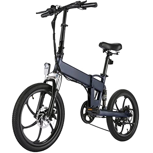 Electric Bike : bzguld Electric bike Folding Electric Bike 350w 20 MPH, 20'' Tire Adults Ebike with 36V / 10.4Ah Removable Lithium Battery Electric Bicycle for Adults Max Load 265lbs (Color : Black)