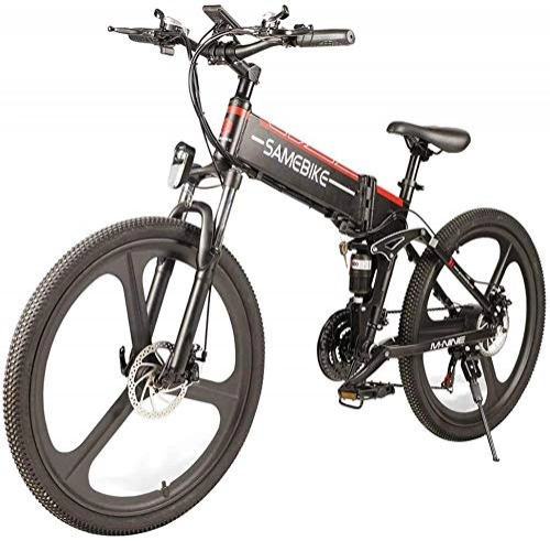 Electric Bike : CARACHOME Adult Electric Bike, 26-Inch Fold E-Bike 48V 10Ah 350W Folding Electric Mountain Bike 21-Level Shift