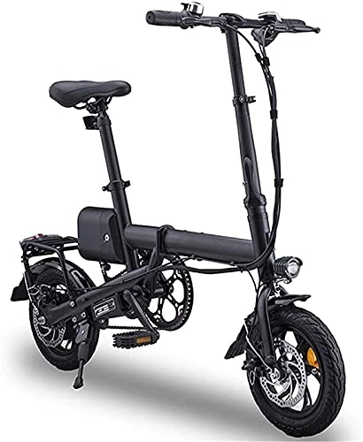 Electric Bike : CASTOR Electric Bike 12" Folding Electric Bike Adults, Folding EBike Lightweight with 350W / 36V Battery Max Speed 25Km / H for Adults and Teenagers and Commuters Compete, Maximum Load Is 100Kg, Black