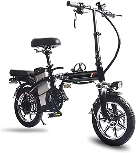 Electric Bike : CASTOR Electric Bike 14" Electric Bike / Folding EBike / Commute Bicycle with Folding Alloy Frame, 48V LithiumIon Rechargeable Battery Lithium Battery Beach Snow Bicycle