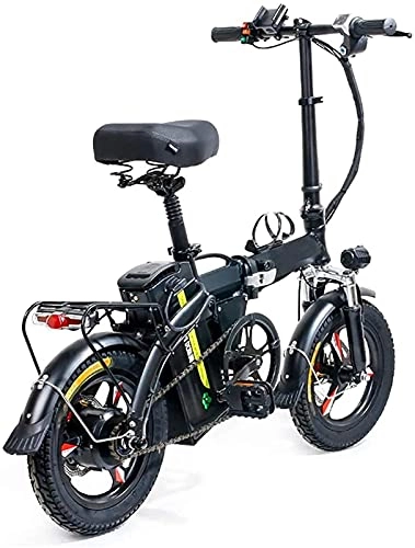 Electric Bike : CASTOR Electric Bike 14" Folding Electric Bike, 400W City Commuter bike, Removable lithium battery 48V 8AH / 13AH with Three Working Modes Electric Bicycle for Adults and Teenagers