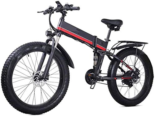 Electric Bike : CASTOR Electric Bike 26 in Folding Electric Bikes 1000W 48V / 12.8Ah Mountain Bike, Snowmobile Headlights LED Display Outdoor Cycling Travel Work Out