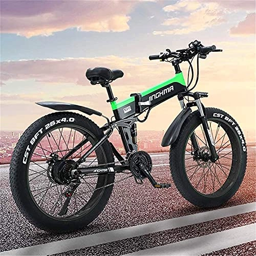 Electric Bike : CASTOR Electric Bike Adult Folding Electric Bicycle, 26 Inch Mountain Bike Snow Bike, 13AH Lithium Battery / 48V500W Motor, 4.0 Fat Tire / LED Headlight
