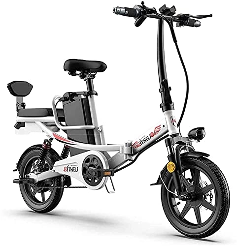 Electric Bike : CASTOR Electric Bike Adult Folding Electric Bikes Comfort Bicycles Hybrid Recumbent / Road Bikes, with LED Front Light Easy To Store in Caravan Motor Home Silent Motor EBike for Cycling