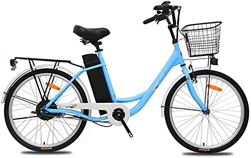 Electric Bike : CASTOR Electric Bike Bikes, Adults City Electric Bicycle, 250W Motor 24 Inch Travel EBike 36V 10.4AH Removable Battery with Rear Seat Unisex