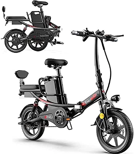 Electric Bike : CASTOR Electric Bike Bikes, Electric Bikes for Adults, 14" Lightweight Folding E Bike, 350W 48V 20Ah Removable Lithium Battery, City Bicycle Max Speed 25Km with 3 Riding Modes