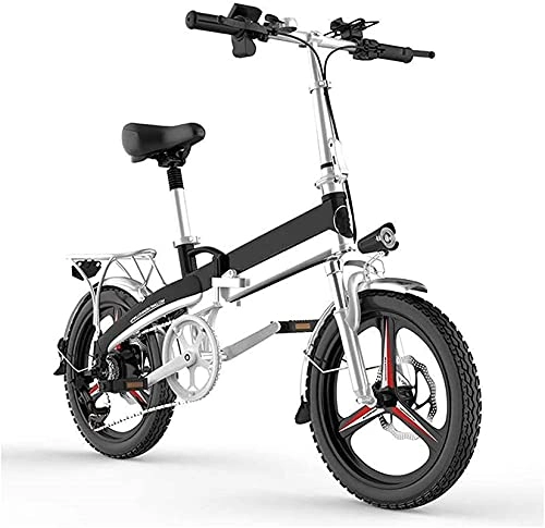 Electric Bike : CASTOR Electric Bike Bikes, Folding Electric Bicycle Aluminum Alloy Mountain Folding Bike City Bike Fits All 7 Speed Gears Derailleur Gears, EBikes Bicycles All Terrain with 3 Riding Modes