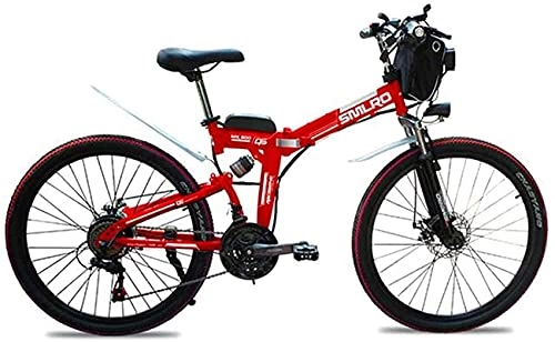 Electric Bike : CASTOR Electric Bike Bikes for Adults, Folding Electric Bike, 26" 48V 10Ah 350W IP54 Waterproof Design, Easy Storage