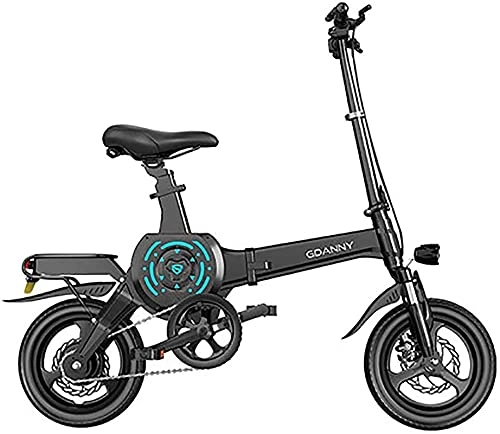 Electric Bike : CASTOR Electric Bike EBike, 14Inch Tires Portable Folding Electric Bike for Adults with 400W 1025 Ah Lithium Battery, City Bicycle Max Speed 25 Km / H (Size : 300KM)