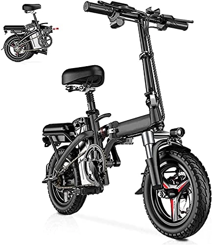 Electric Bike : CASTOR Electric Bike Electric 14" 250W 48V 10Ah 30 Km / h 3 Mode Max Load 150KG Disc Brake EBike for Outdoor Cycling Travel Work Out, Black
