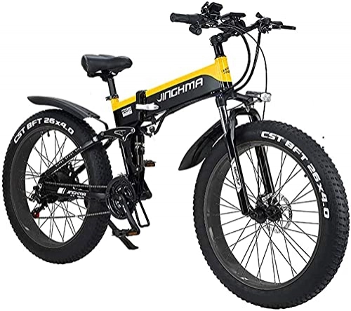 Electric Bike : CASTOR Electric Bike Electric Mountain Bike 26" Folding Electric Bike 48V 500W 12.8AH Hidden Battery Design with LCD Display Suitable 21 Speed Gear and Three Working Modes