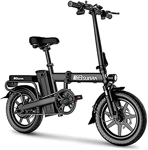 Electric Bike : CASTOR Electric Bike Fast Electric Bikes for Adults 14 inch Folding Electric Bike with Front Led Light Removable 48V LithiumIon Battery 350W Motor Load Capacity of 330 Lbs