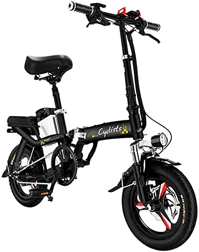 Electric Bike : CASTOR Electric Bike Fast Electric Bikes for Adults Portable Bikes Detachable Lithium Battery 48V 400W Adults Double Shock Bikes with 14 inch Tire Disc Brake and Full Suspension Fork