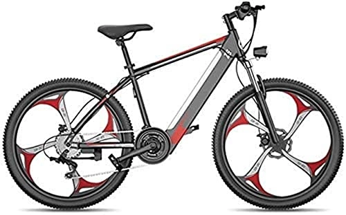 Electric Bike : CASTOR Electric Bike Light Electric Mountain Bike for Adults, 400W Snow EBike 26 Inch Fat Tire Electric Bicycle with 27 Speed Transmission Gears And Hydraulic Disc Brakes And Full Suspension Fork