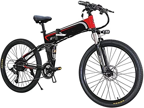 Electric Bike : CASTOR Electric Bike Men Mountain Bike Bikes All Terrain with Lcd Display Folding Electronic Bicycle 1000w 7 Speed 48v 14ah 26 4 Inch Electric Bike Full Suspension for Men Adult