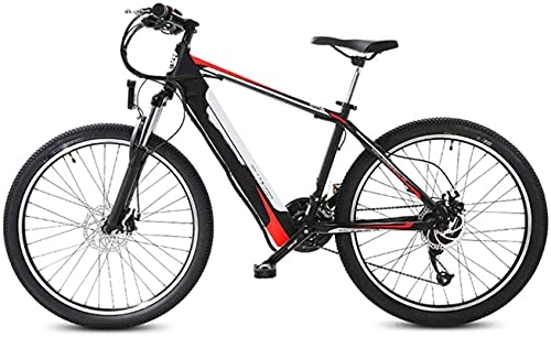 Electric Bike : CASTOR Electric Bike Mountain OffRoad Electric Bicycle, 400W 26 Inches Adults Travel Electric Bicycle 48V Hidden Removable Battery 27 Speed Dual Disc Brakes with Back Seat