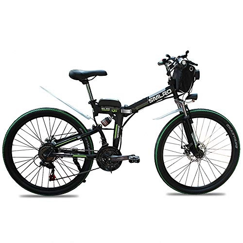 Electric Bike : CBA BING Electric Folding Bicycle Mountain Bike, E-bike Commuter Bike with 36V Lithium Battery Charging, Electric Bike 21 Speed Gear and Two Working Modes