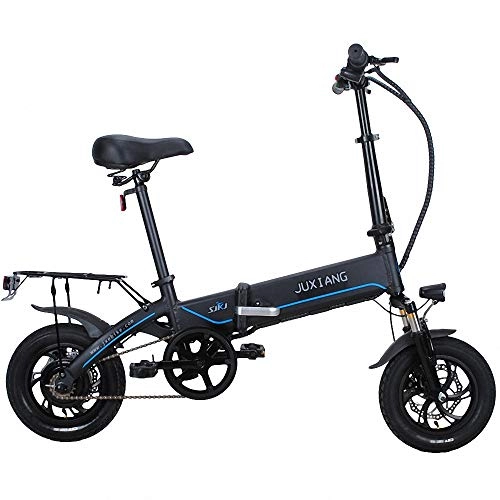 Electric Bike : CBA BING Outdoor Electric Adult Folding Travel Electricr Bicycle, with Removable Large Capacity Lithium-Ion Battery Foldable Bicycle Safe Adjustable Portable for Cycling, Black