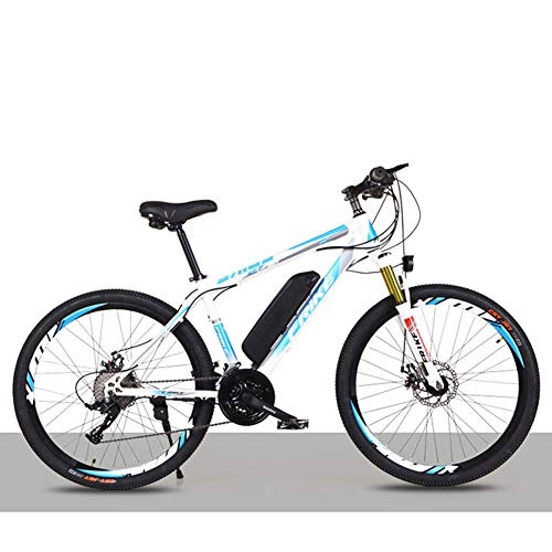 Electric Bike : CBPE 250W Electric Bike Adult Electric Mountain Bike, 26" Electric Bicycle 20Mph with Removable 8AH Lithium-Ion Battery, Professional 21 Speed Gears, White