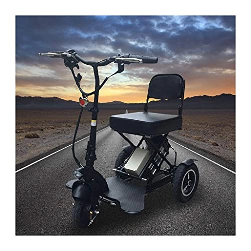 Electric Bike : CCAN Wheelchair Lightweight Compact Folding Tricycle Electric Adult Folding Electric Bicycle Elderly Electric Bicycle Aluminum Alloy 3 Wheel Disabled Bicycle Lead-Acid Batteries -10Ah Assisted Wh