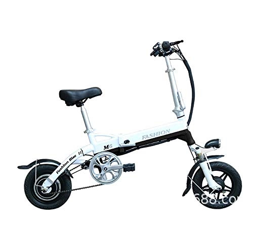 Electric Bike : CE-LXYYD Folding electric bicycle, lithium battery moped mini adult battery car, ladies small electric car, Black, 6Ah