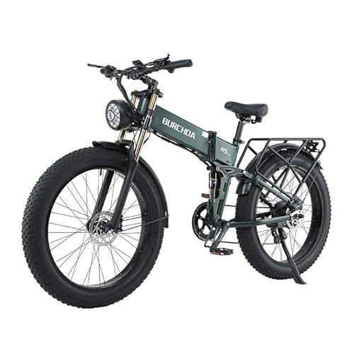 Electric Bike : CEAYA Electric Bike, Electric Bike for Adult, Full Suspension, Shimano 8 Speed Folding E-bike, 26 * 4.0 Fat Tire Electric Bike (Grey)
