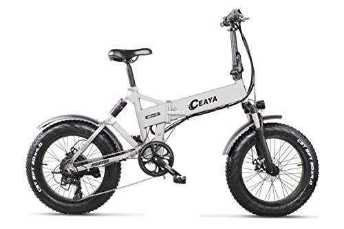Electric Bike : Ceaya Electric Bikes for Adult, Foldable Electric Bicycle All Terrain, 20" 48V 500W Removable Lithium-Ion Battery Ebike