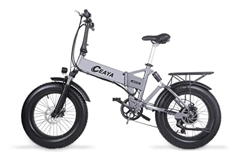 Electric Bike : Ceaya Electric Bikes for Adult, Foldable Electric Bicycle All Terrain, 20" 48V12.8 Removable Lithium-Ion Battery Ebike