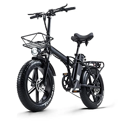 Electric Bike : CEAYA Electric Bikes for Adults 20" Electric Folding Bike Fat Tyre E bike with 48V20AH Lithium Battery, Dual Disc Disc, 8 Speed Gears