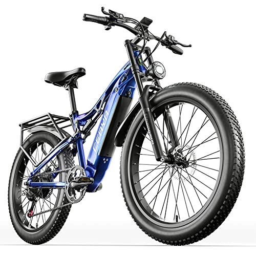 Electric Bike : CEAYA Electric Bikes for Adults 26 Inch E-Mountain Bike Fat Tire E bike, 48V / 15AH Battery, 7 Speed Shifter, Dual Suspension, Hydraulic Disc Brakes