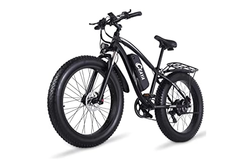 Electric Bike : Ceaya Electric Bikes for adults, E bikes for men, Fat Tire Electric Bike With 4.0 * 26, Electric Mountain Bike with Back Seat