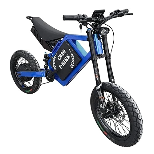 Electric Bike : CEXTT Electric bike electric motorcycle Most powerful 72v 5000w ebike with Electric Mountain Bike (Color : Blue)