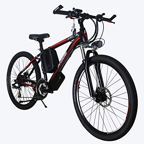 Electric Bike : CHCH Electric Bicycle, 26" Mountain Electric Bicycle 36V-48V Lithium Battery Super Lightweight Magnesium Alloy Shimano 21 Speed Disc Brake, Black, 48V30~35KM