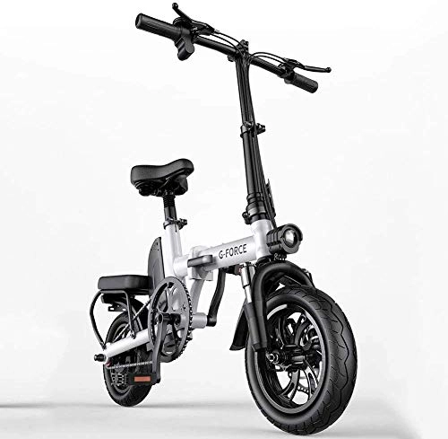 Electric Bike : CHEER.COM Folding Electric Bike Aluminum Alloy With Removable 48V Lithium-Ion Battery Support Mobile Phone Charging Portable 400W Hub Motor Electric Bicycle For Adult, White-100to200KM