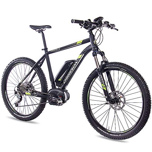 Electric Bike : CHRISSON 27.5 Inch E-Bike Mountain Bike - E-Mounter 1.0 Black 48 cm - Electric Bicycle Pedelec for Men and Women with Performance Line Motor 250 W, 63 Nm - Intuvia Computer and 4 Driving Modes