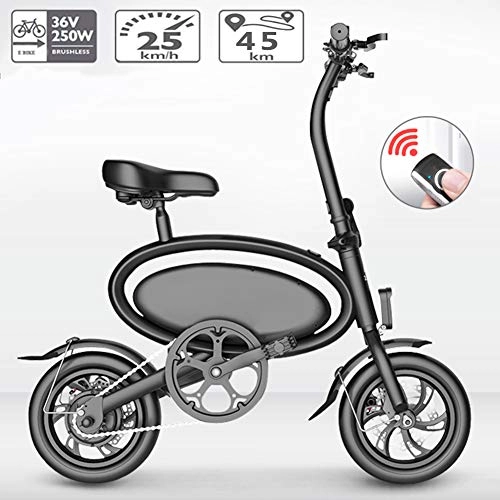 Electric Bike : CHTOYS Electric Bike with Remote Control, Aluminum Pro Smart Folding Portable E-Bike, 36V 350 Brushless Motor, with LCD Data Display, 25lbs, Black