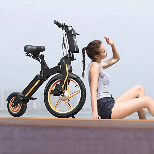 Electric Bike : CHTOYS Foldable Electric Bike, 36V 5.2AH Folding Electric Bicycle 350W Powerful Motor E-Bike Scooter with 25-30 KM Range Dual-Disc-Brakes