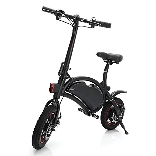 Electric Bike : CHTOYS Folding Electric Bicycle Lightweight and Aluminum E-Bike 20 mph 12 Mile Range Electric Bike with 350W Powerful Motor and 36V 6Ah Lithium Battery