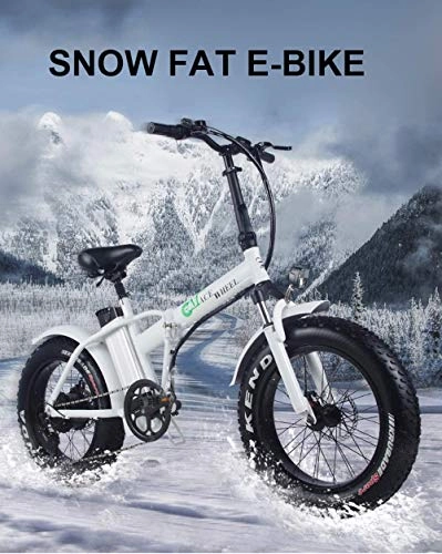 Electric Bike : CJH Bicycle, Bike, Electric Bicycle, 20Inch 48V Electric Bicycle 500W Motor Snow E-Bike Fold Frame 48V15Ah Hidden Lithium Battery Fat Tire Electric Mountian Bike