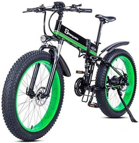 Electric Bike : CJH Offroad, Outdoors Sport, Variable Speed, 1000W Electric Bicycle, Folding Mountain Bike, Fat Tire 48V 12.8Ah