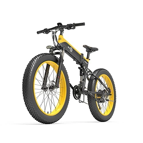 Electric Bike : Clydpee Electric Bike, 26" Electric City Bike for Adult Mens Women, 48V 12.8AH Electric Mountain Bicycle with LED Display, H875 Power-off Hydraulic Disc Brake - YellowBlack