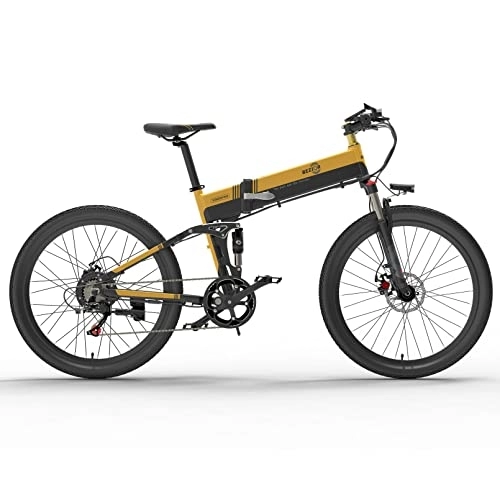 Electric Bike : Clydpee Electric Bike, Aluminium Frame, Electric Bicycle Mountain Bike with 48V 10.4AH Integrated Battery for Teenagers and Adults Outdoor Commuter, YellowBlack
