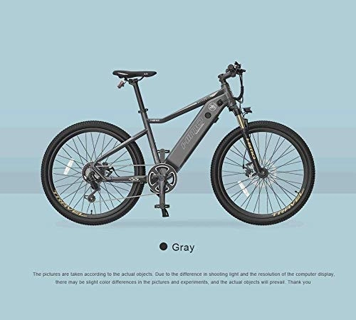 Electric Bike : CNRRT 40-80km in hybrid electric 26-inch mountain bike off-road electric vehicles 48V lithium battery hidden Mileage (Color : Grey)
