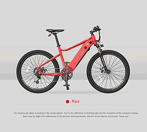 Electric Bike : CNRRT 40-80km in hybrid electric 26-inch mountain bike off-road electric vehicles 48V lithium battery hidden Mileage (Color : Red)