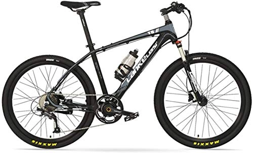 Electric Bike : CNRRT Cool E T8 26 inch bicycle, the torque sensor system, 5, 9-speed, oil disc, fork, assisted electric bicycle pedal (Color : Black Grey, Size : Plus 1 Spared Battery)