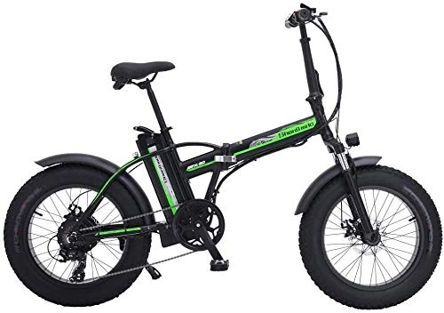 Electric Bike : CNRRT Electric bicycle 20 inches of snow, fat 4.0 tire, 48V 15Ah power lithium battery, power-assisted bicycle, mountain bike (Color : Black, Size : 15Ah)