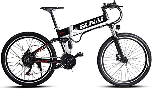 Electric Bike : CNRRT Folding electric bike electric bicycles for adults 26 inches, with the rear seat 48V 500W power lithium-ion batteries and the motor 21 speed (Color : -, Size : -)